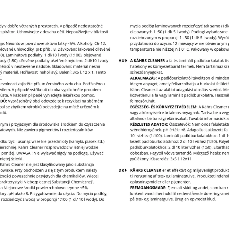 Kahrs Cleaner 1l Płyn Koncentrat do czyszczenia podłóg dr