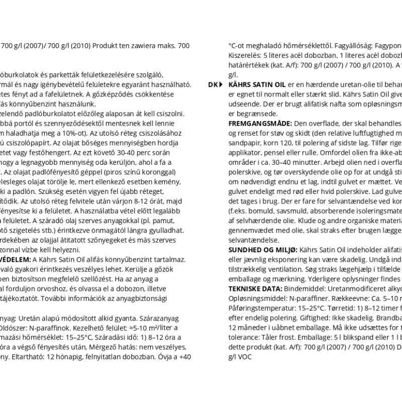 Olej pielęgnacyjny do podłóg drewnianych Kahrs Satin Oil 