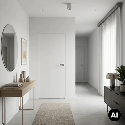 Zestaw Drzwi ukryte + Ościeżnica Sara Eco 2 WC bezprzylgowe (otwierane na zewnątrz) Lewe 80 cm plaster miodu, DRE 400010029, DRE 400010423