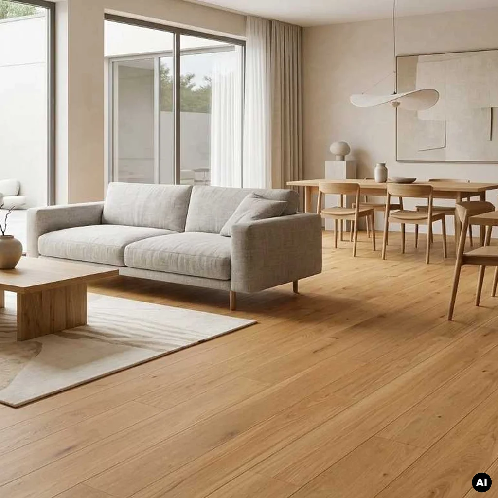 Podłoga drewniana Dąb Naturalny Calm 10.3 mm TAK, 78613, Podłoga drewniana, Plank 1400 Plus, Weitzer Parkett