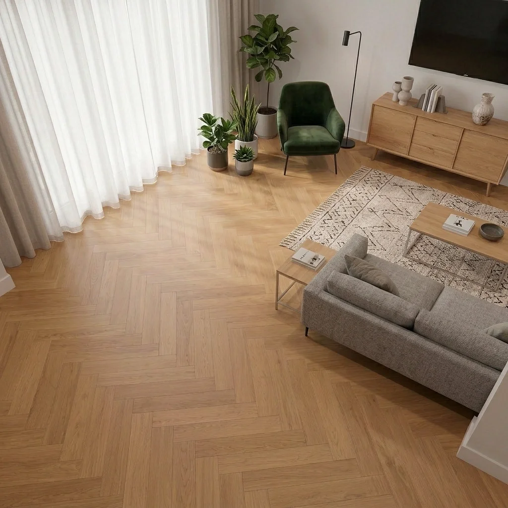 Podłoga drewniana Jodełka Dąb Kaschmir Calm 78858 10.3 mm TAK, Podłoga drewniana, Jodła Weitzer Blok 750 Plus, Weitzer Parkett