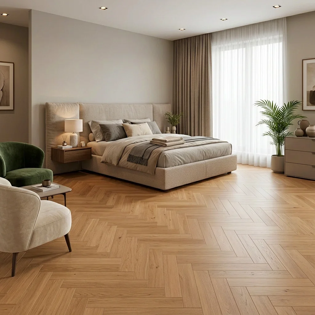 Podłoga drewniana Jodełka Dąb Kaschmir Calm 78858 10.3 mm TAK, Podłoga drewniana, Jodła Weitzer Blok 750 Plus, Weitzer Parkett