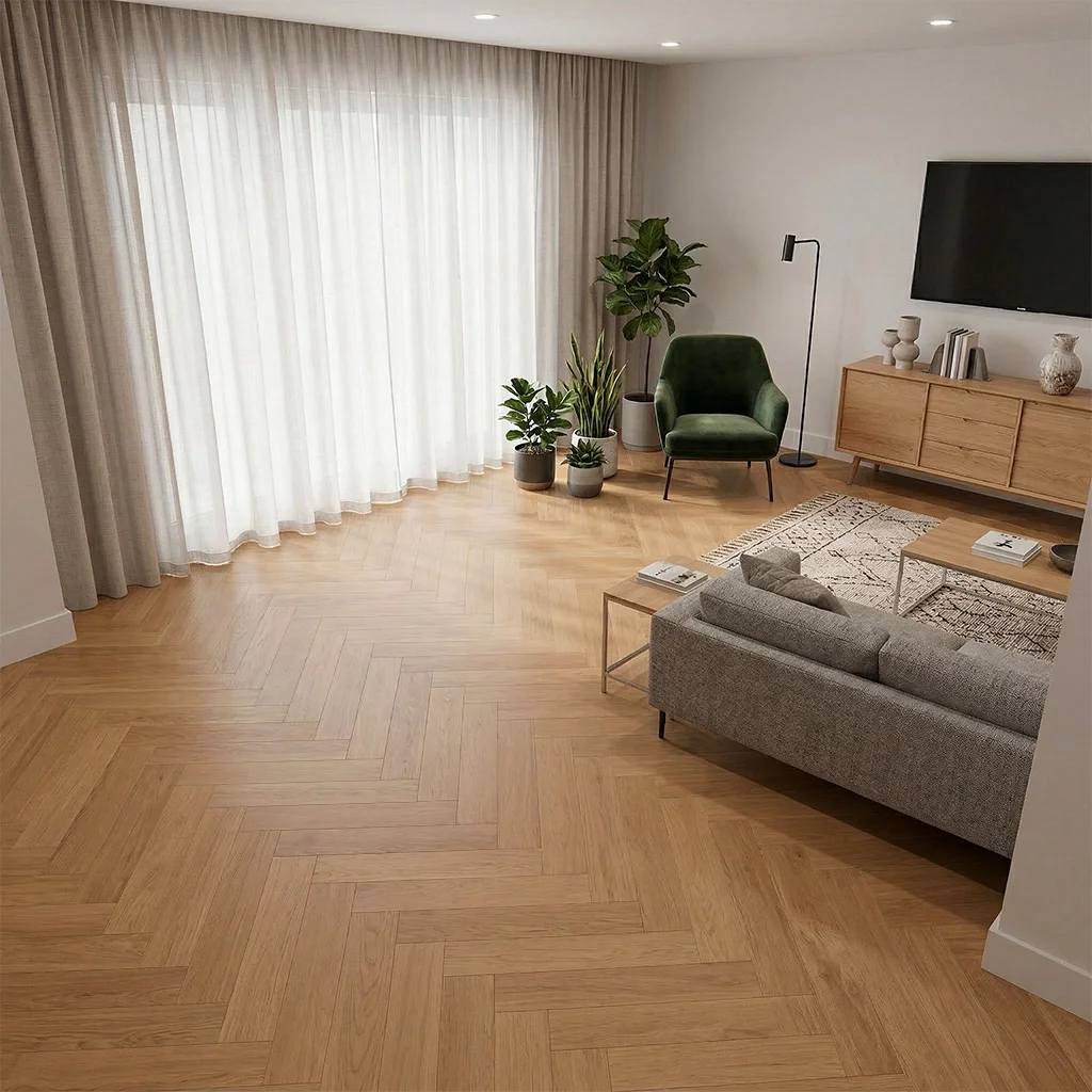 Podłoga drewniana Jodełka Dąb Kaschmir Calm 78858 10.3 mm TAK, Podłoga drewniana, Jodła Weitzer Blok 750 Plus, Weitzer Parkett