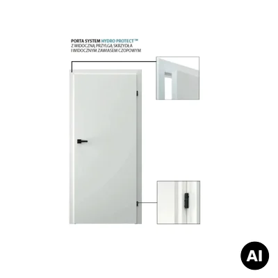 Ościeżnica Wodoodporna Hydro Protect regulowana A 80-120 z kątownikiem 60 mm 80 Prawa Przylgowa, OPWC6A0P08DBI0SZ36C000