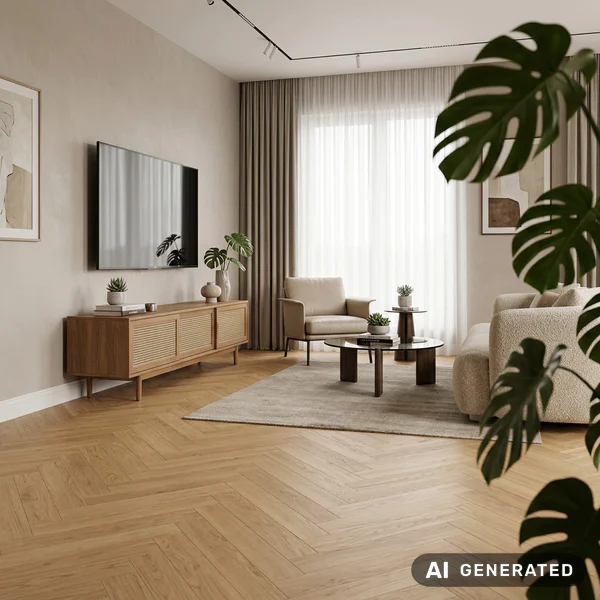 Panele winylowe SPC z podkładem Jodełka Charm Naturalny 6 