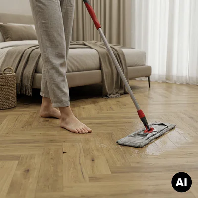 Panele winylowe SPC ze zintegrowanym podkładem Jodełka Delux Klasa 34 6 mm, PAN000367