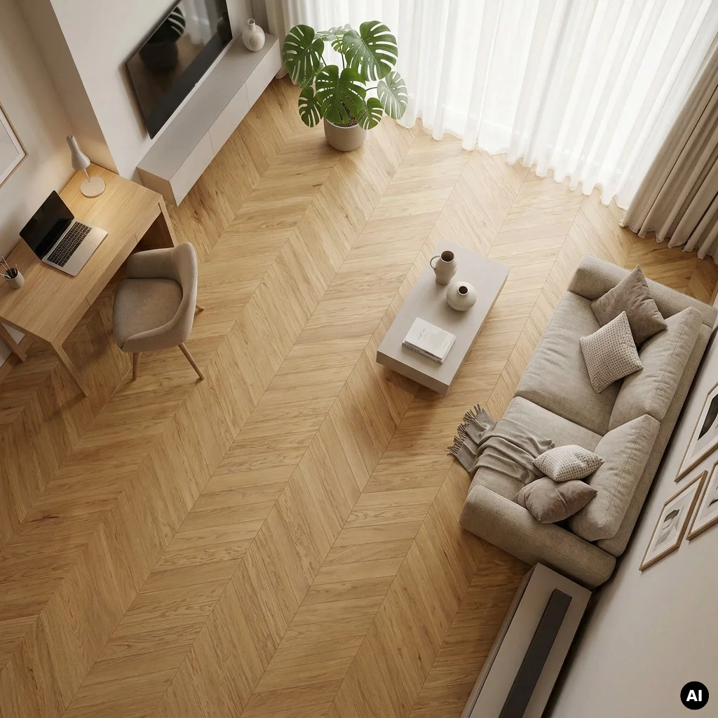 Podłoga drewniana Jodełka Dąb Naturalny 45° Calm 10.3 mm TAK, 79729, Podłoga drewniana, Jodła Weitzer Blok 750 Plus, Weitzer Parkett