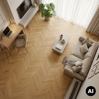 Podłoga drewniana Jodełka Dąb Naturalny 45° Calm 10.3 mm TAK, 79729