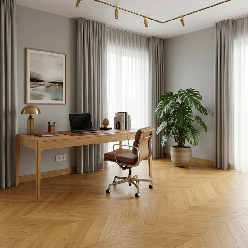 Podłoga drewniana Jodełka Dąb Naturalny 45° Calm 79729 1