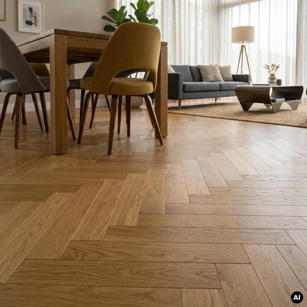 Podłoga drewniana Jodełka Dąb Mandel Lively Colour 10.3 mm TAK, 79645, Podłoga drewniana, Jodła Weitzer Blok 750 Plus, Weitzer Parkett