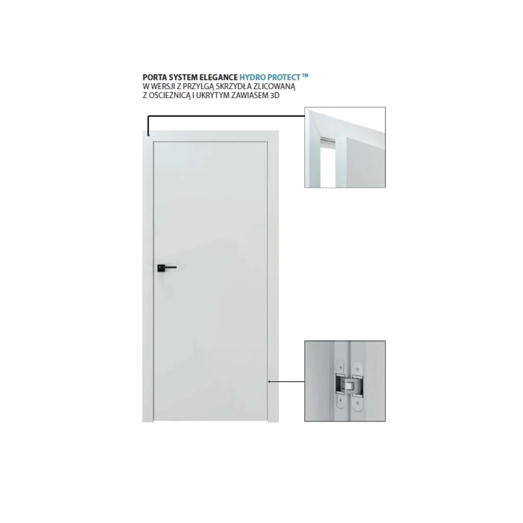 Ościeżnica Wodoodporna Hydro Protect Elegance regulowana D 135-175 z kątownikiem 80 mm 80cm Prawa Bezprzylgowa, OPAC6D0P08UBI0ANU8C000, Ościeżnica, Ościeżnica HYDRO PROTECT, PORTA