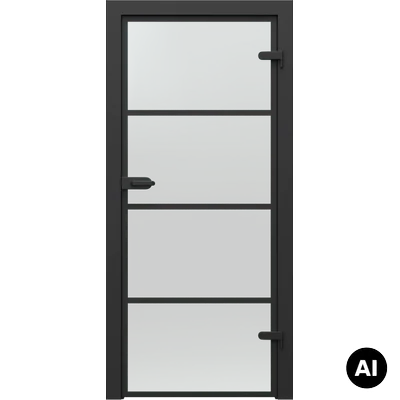 Drzwi Porta GLASS szyba przezroczysta z malowanymi szprosami, wzór 2