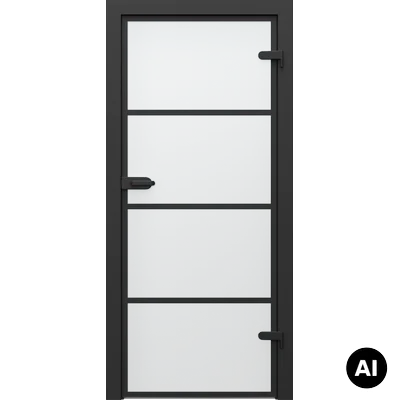 Drzwi Porta GLASS szyba matowa z malowanymi szprosami, wzór 2