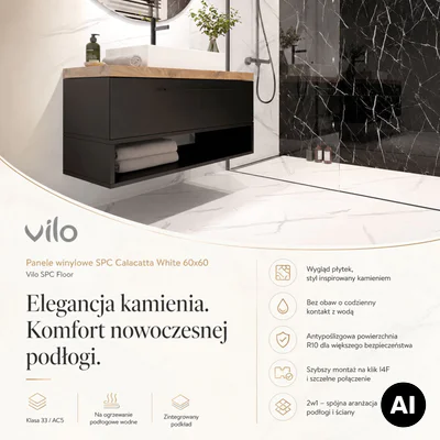 Panele winylowe SPC Calacatta White 60x60 6074903 Klasa 33 6 mm