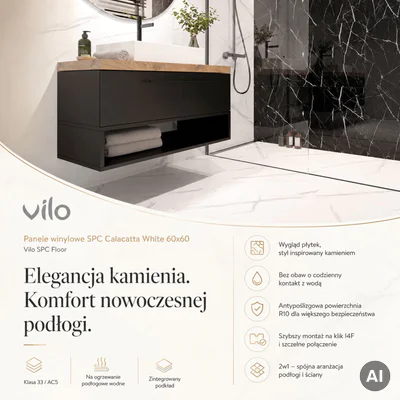 Panele winylowe SPC Calacatta White 6 mm Klasa 33, 6074903