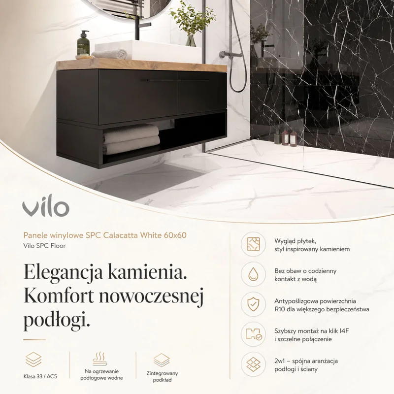 Panele winylowe SPC Calacatta White 60x60 6074903 Klasa 33 6