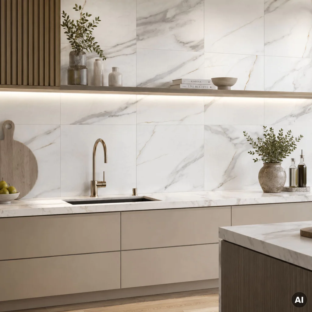 Panele winylowe SPC Calacatta White 6 mm Klasa 33, 6074903, Panele winylowe, Vilo SPC Floor, Vilo