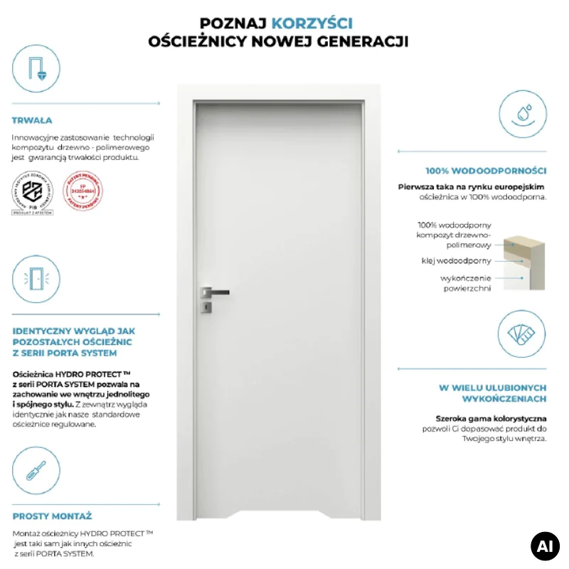 Ościeżnica Wodoodporna Hydro Protect regulowana A 80-120 z