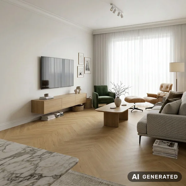 Panele winylowe SPC Jodełka Toffee Naturalny 5 mm Klasa 33,