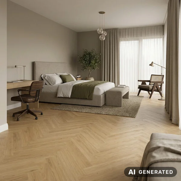 Panele winylowe SPC Jodełka Toffee Naturalny 5 mm Klasa 33,