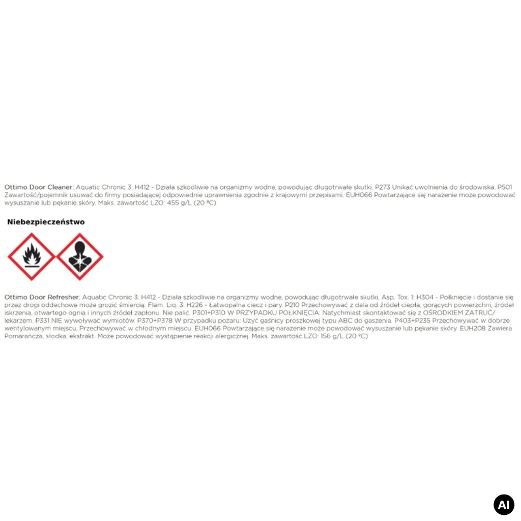 Zestaw Ottimo Door Care, Ko 771, Zestaw pielęgnująco-odświeżający do drzwi, Środki czystości, OTTIMO SYSTEMS Sp. z o.o. Sp. k.