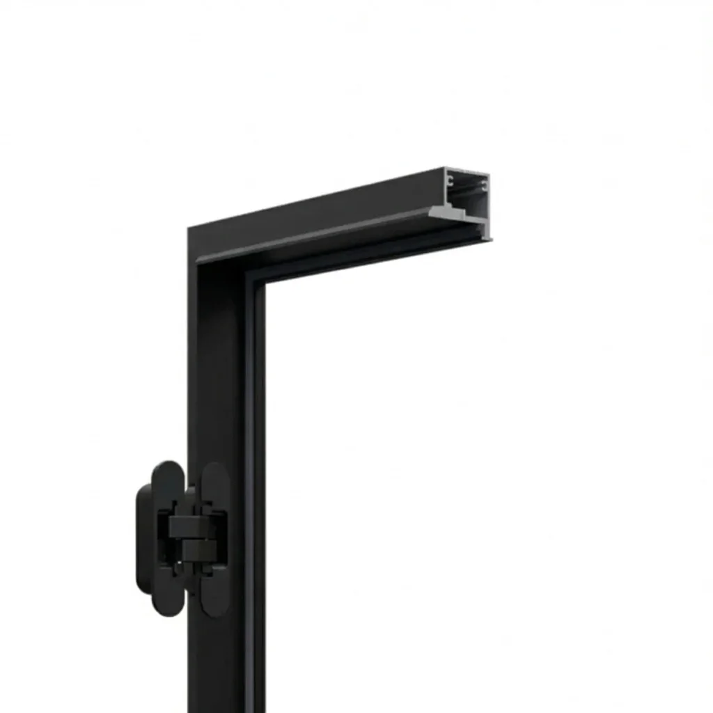 Ościeżnica Czarna do drzwi ukrytych Porta Hide Bezprzylgowa (otwierana na zewnątrz) Lewa 80cm, OPA100LL08LCM0CN300000, Ościeżnica, PORTA HIDE, PORTA