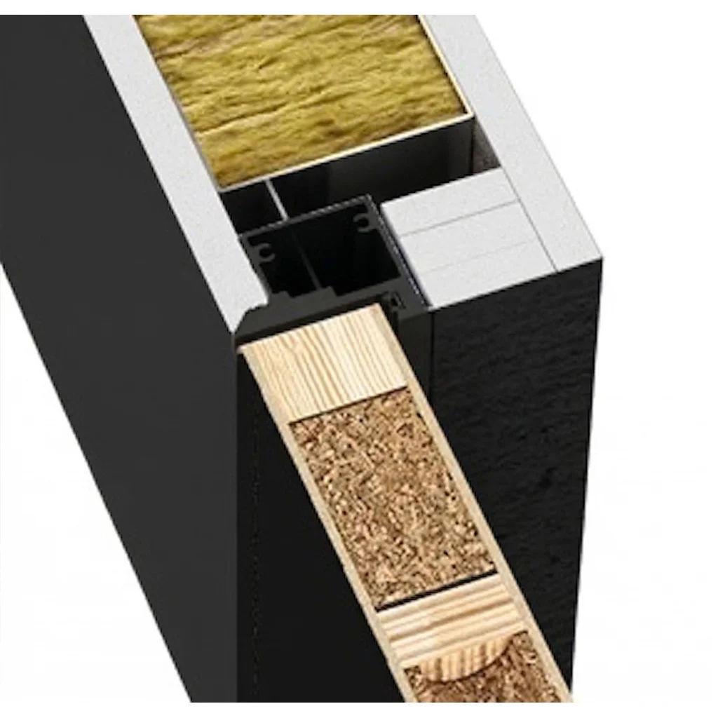 Ościeżnica Czarna do drzwi ukrytych Porta Hide Bezprzylgowa (otwierana na zewnątrz) Lewa 80cm, OPA100LL08LCM0CN300000, Ościeżnica, PORTA HIDE, PORTA