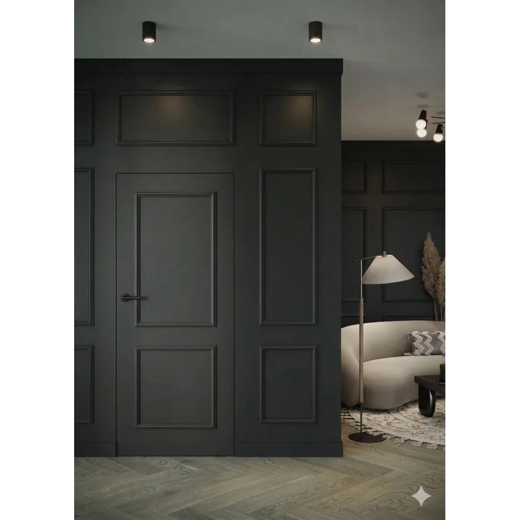 Ościeżnica Czarna do drzwi ukrytych Porta Hide Bezprzylgowa (otwierane na zewnątrz) Prawa 80cm, OPA100LP08LCM0CN300000, Ościeżnica, PORTA HIDE, PORTA