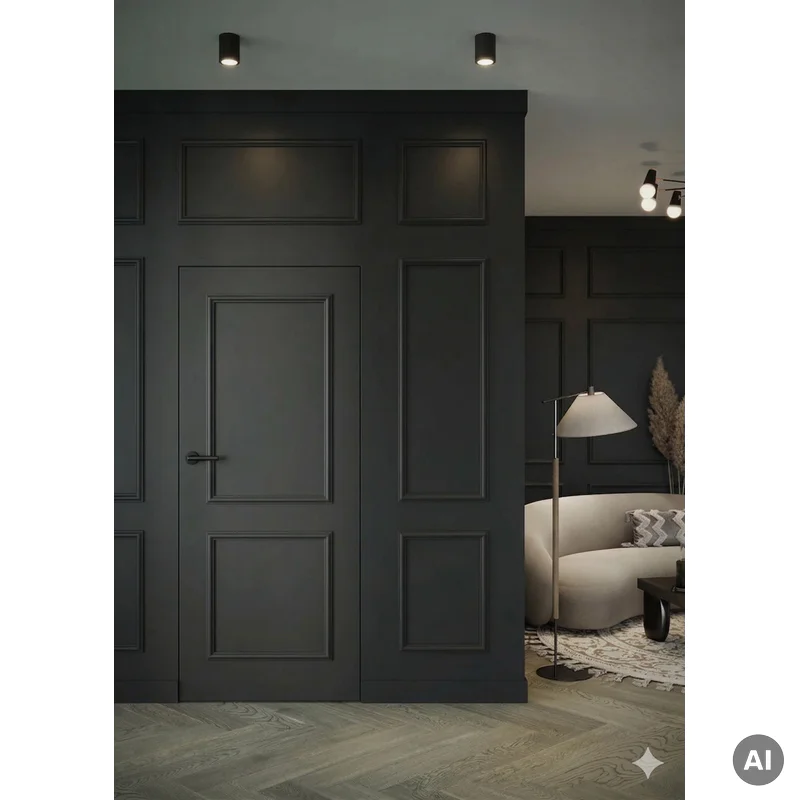 Ościeżnica Czarna do drzwi ukrytych Porta Hide Bezprzylgow