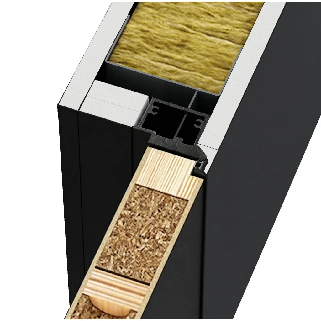 Ościeżnica Czarna do drzwi ukrytych Porta Hide Odwrotna Przylga (otwierane do wewnątrz) Lewa 80cm, OPP100LL08LCM0CN300000, Ościeżnica, PORTA HIDE, PORTA