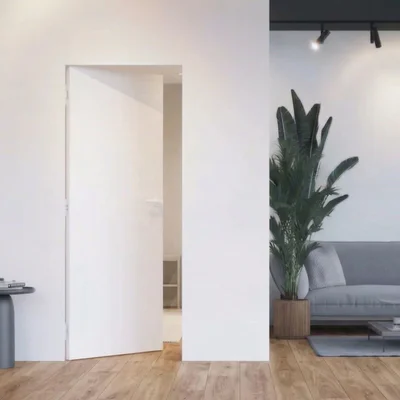 Ościeżnica Biała do drzwi ukrytych Porta Hide Odwrotna przylga (otwierane do wewnątrz) Prawa 80cm, OPP100LP08LBM0BN300000