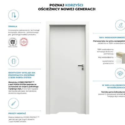 Ościeżnica Wodoodporna Hydro Protect regulowana C 120-160 z kątownikiem 60 mm 70 Prawa przylgowa, OPWC6C0P07DBI0SZ36C000