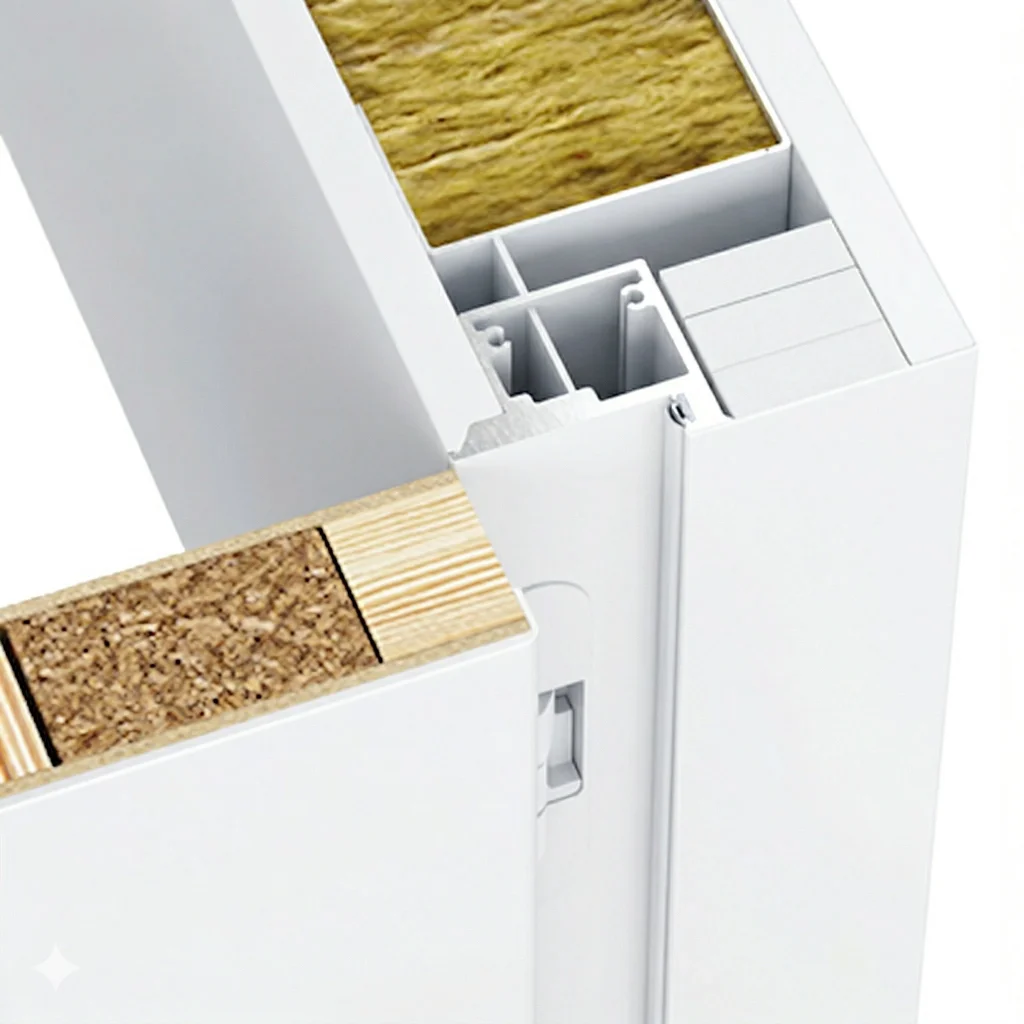 Ościeżnica Biała do drzwi ukrytych Porta Hide Bezprzylgowa (otwierane na zewnątrz) Lewa 80cm, OPA100LL08LBM0BN300000, Ościeżnica, PORTA HIDE, PORTA