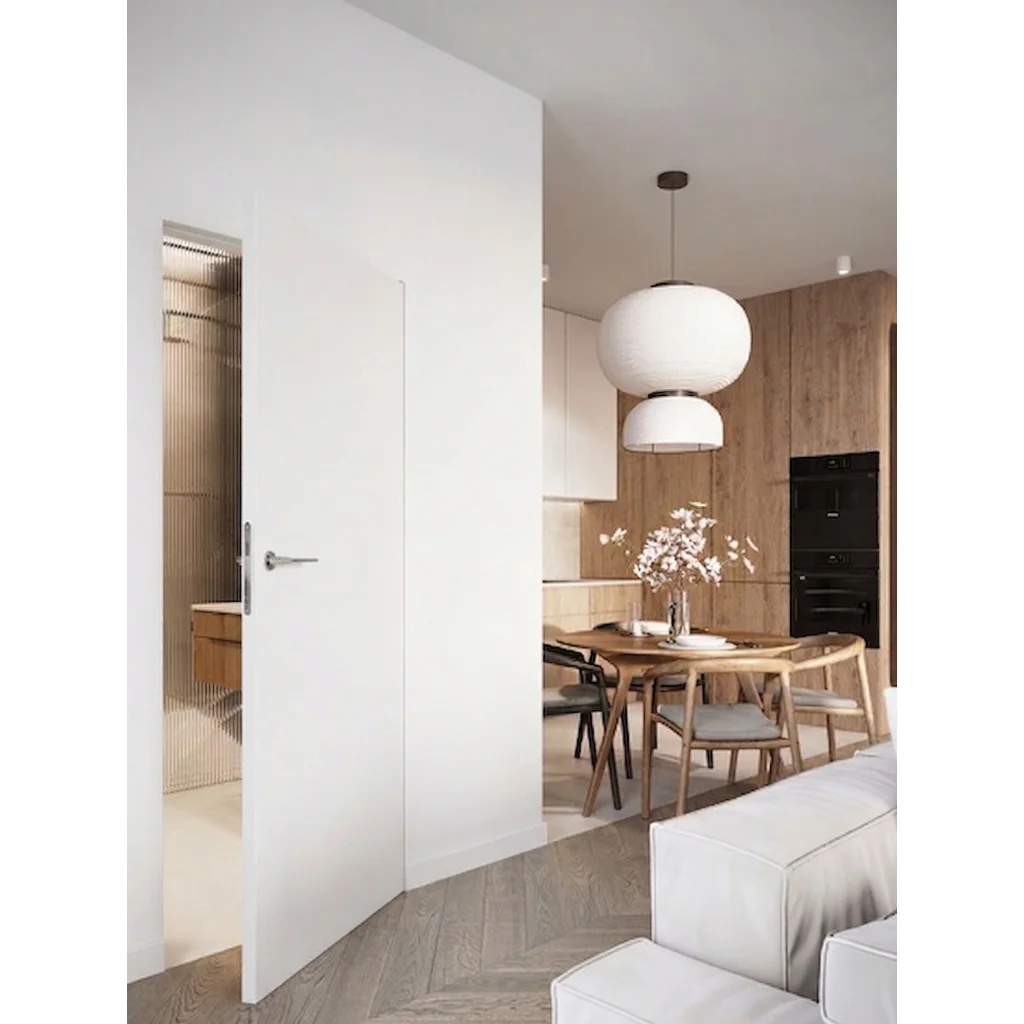 Ościeżnica Biała do drzwi ukrytych Porta Hide Bezprzylgowa (otwierane na zewnątrz) Prawa 80cm, OPA100LP08LBM0BN300000, Ościeżnica, PORTA HIDE, PORTA