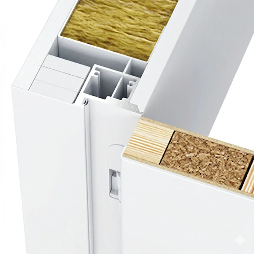 Ościeżnica Biała do drzwi ukrytych Porta Hide Bezprzylgowa (otwierane na zewnątrz) Prawa 80cm, OPA100LP08LBM0BN300000, Ościeżnica, PORTA HIDE, PORTA