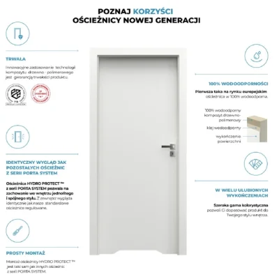 Ościeżnica Wodoodporna Hydro Protect regulowana E 160-200 z kątownikiem 60 mm 80 Prawa Przylgowa , OPWC6E0P08DBI0SZ36C000