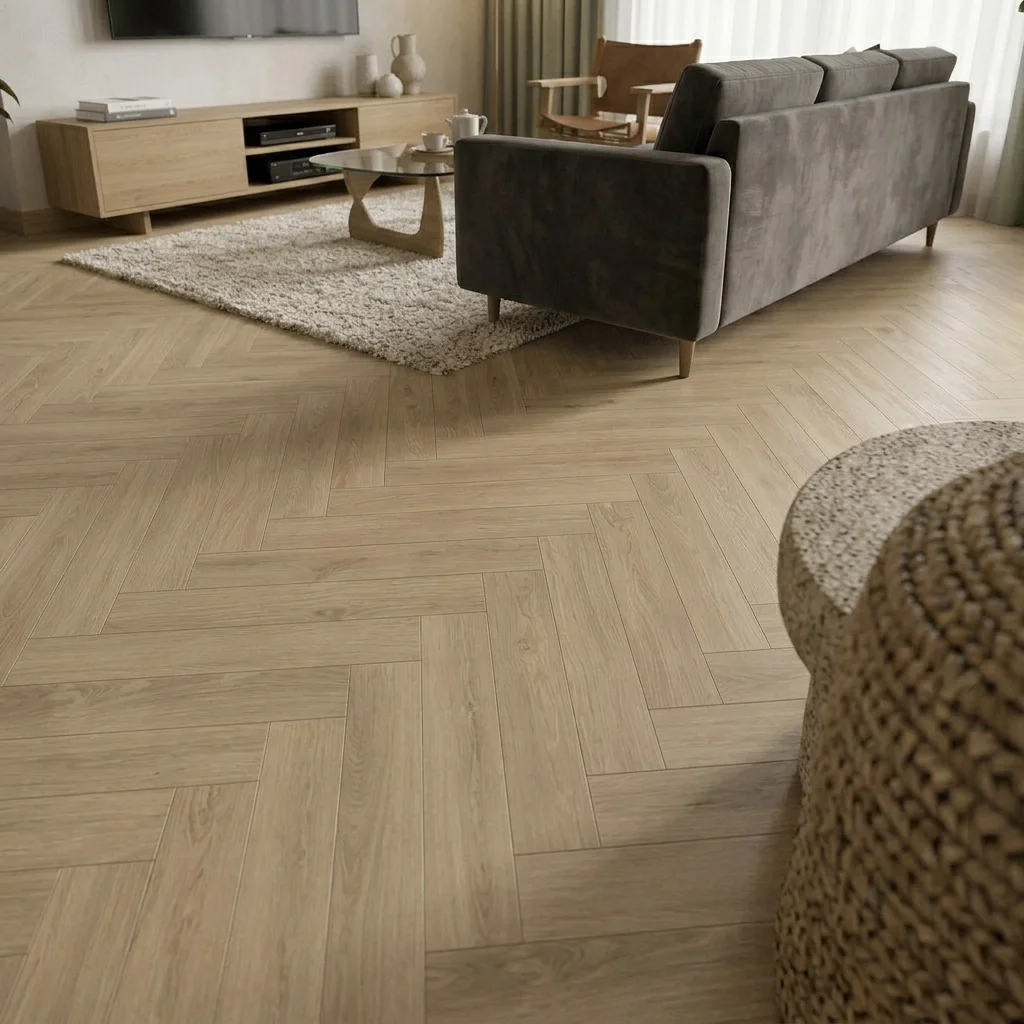 Panele podłogowe Jodełka Dąb Delicato AC5 8 mm, AUHR40394, Panele podłogowe, AURUM HERRINGBONE Aqua Zero 72h, Swiss Krono Aurum