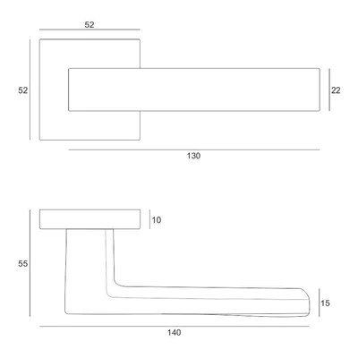 Klamka Euforio R67 czarny , 49-0251