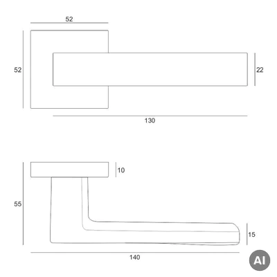 Klamka Euforio R67 Czarny , 49-0251