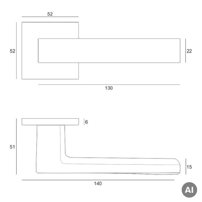 Klamka Euforio Fit R67F Chrom Szczotkowany, 49-0374