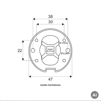 Klamka Euforio Fit R67F Chrom Szczotkowany, 49-0374