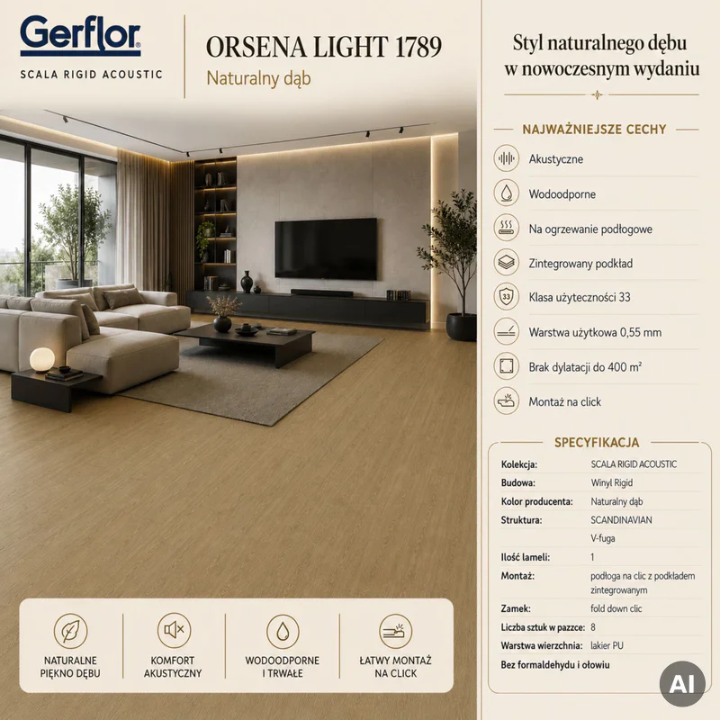 Panele winylowe Orsena Light 5.5 mm Klasa 33, 61411789 - 3