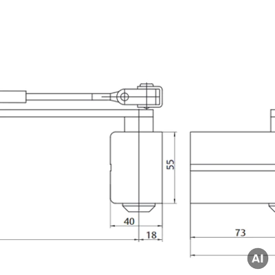 Samozamykacz Assa-Abloy DC140 z ramieniem Srebrny, DC140-DEV1