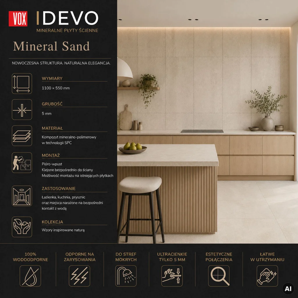 Panele ścienne Mineral Sand, 6071459OP, Idevo SPC, Idevo, VOX