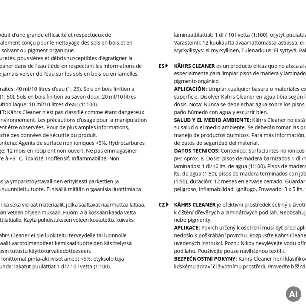 Płyn Kahrs Cleaner 1l, 710518, Płyn, Środki czystości, Kahrs