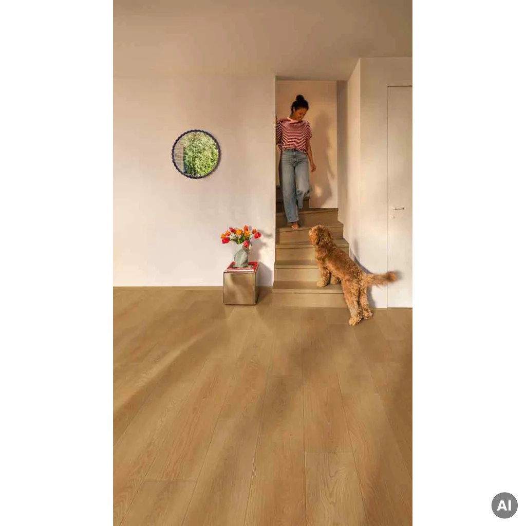 Panele winylowe ze zintegrowanym podkładem Dąb karmelowy dolinowy AVMPBU41264 Naturalny 7.5 mm Klasa 33, Panele winylowe, Alira, Quick-Step