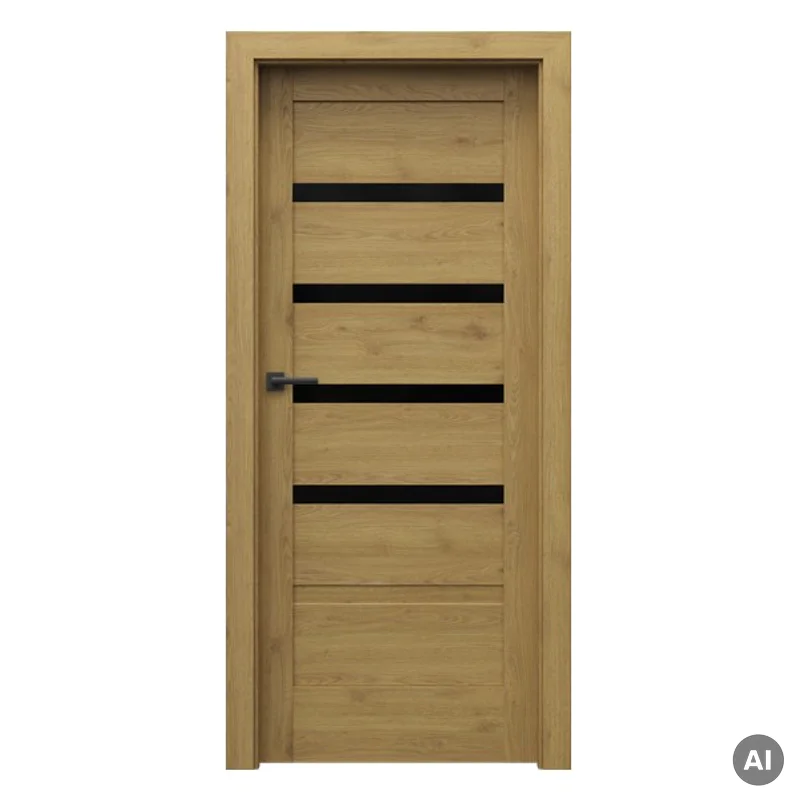Drzwi Porta VERTE HOME model H.4 z czarną szybą