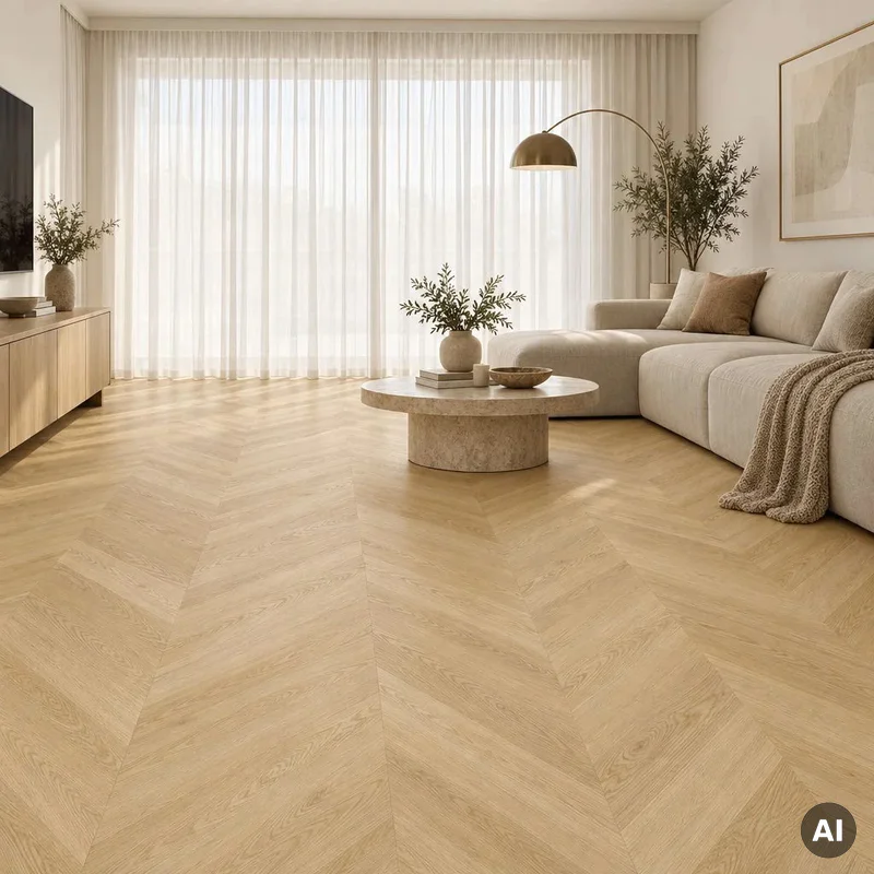 Panele winylowe Jodła Chevron Dąb Skarvik Naturalny 4.5 mm