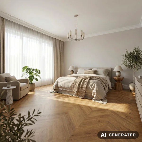 Panele winylowe Jodła Chevron Dąb Fjellby Ciemny 4.5 mm Kl