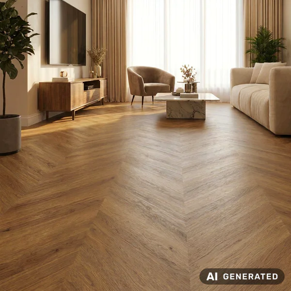 Panele winylowe Jodła Chevron Dąb Fjellby Ciemny 4.5 mm Kl